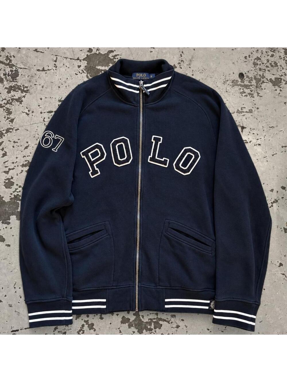Mens Polo Ralph Lauren Retro Varsity Zip Up Jacket Size XL